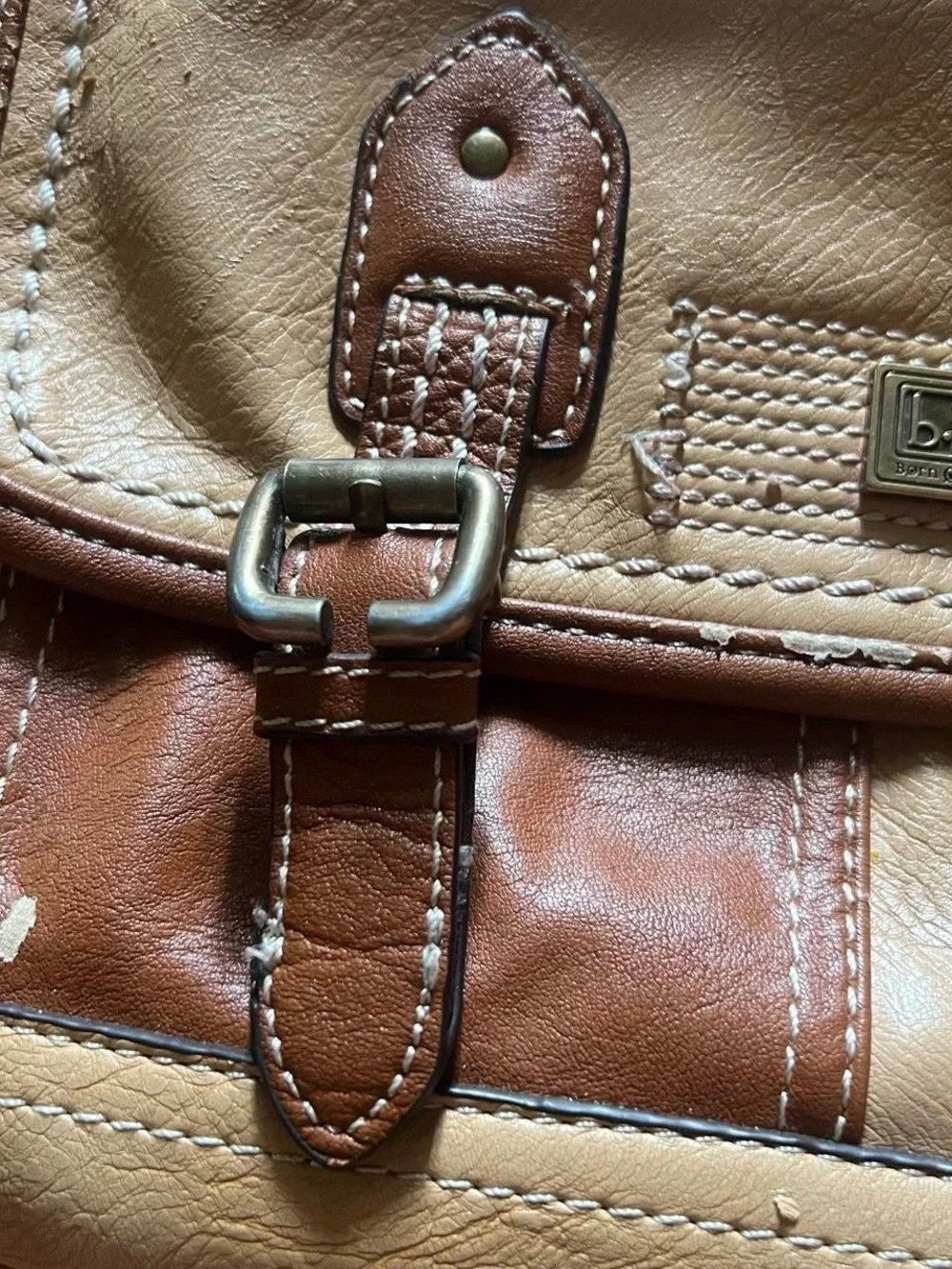 b.o.c. Y2K Two-Tone Brown Crossbody Messenger Bag Purse